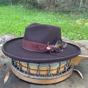 Chocolate brown felt fedora